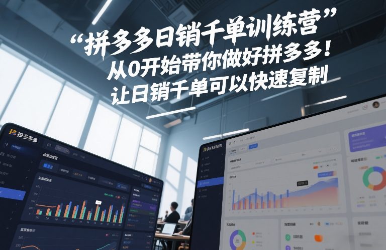 拼多多日销千单训练营，从0开始带你做好拼多多，让日销千单可以快速复制(更新26年6月)-源创文化-无心创作
