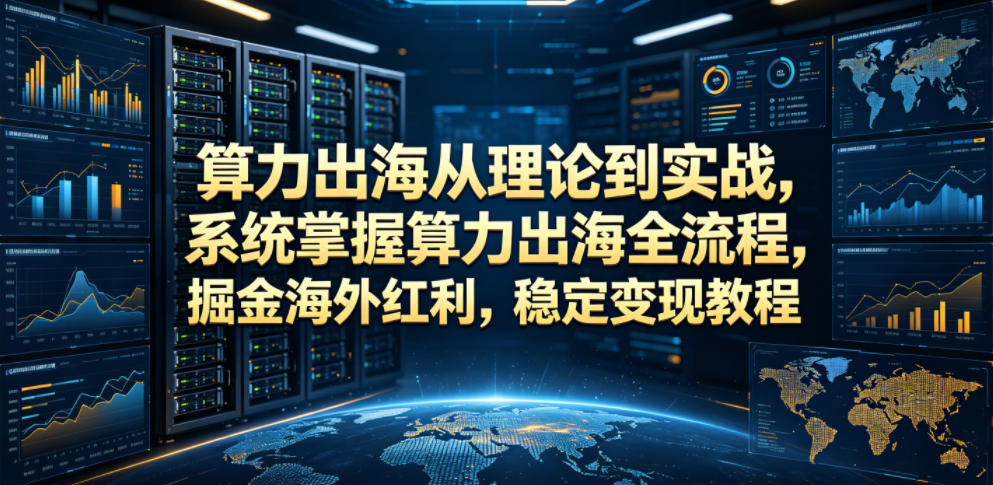 算力出海从理论到实战，系统掌握算力出海全流程，掘金海外红利，稳定变现教程-源创文化-无心创作