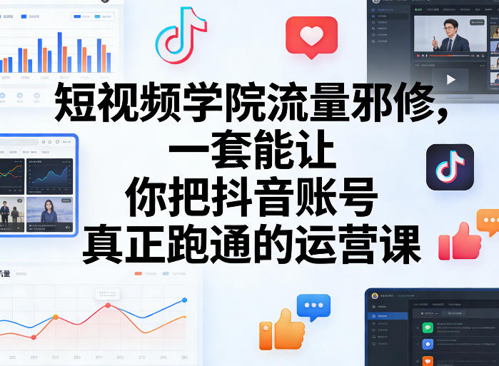 短视频学院流量邪修，一套能让你把抖音账号真正跑通的运营课-源创文化-无心创作