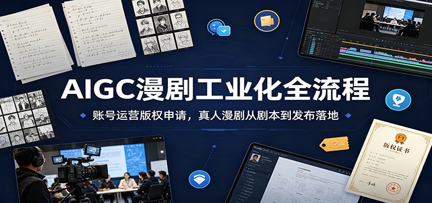 AIGC漫剧工业化全流程：账号运营版权申请，真人漫剧从剧本到发布落地-源创文化-无心创作