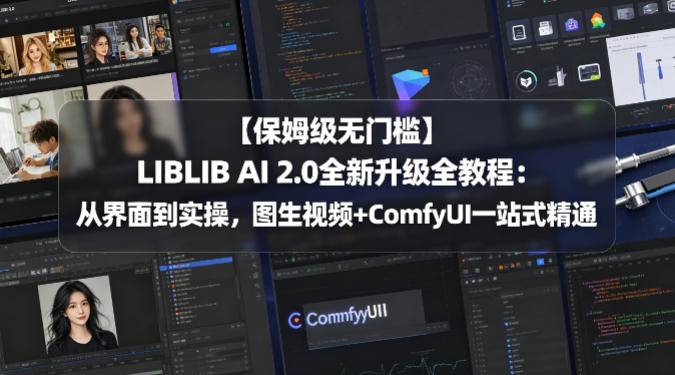 【保姆级无门槛】LIBLIB AI 2.0全新升级全教程：从界面到实操，图生视频+ComfyUI一站式精通-源创文化-无心创作