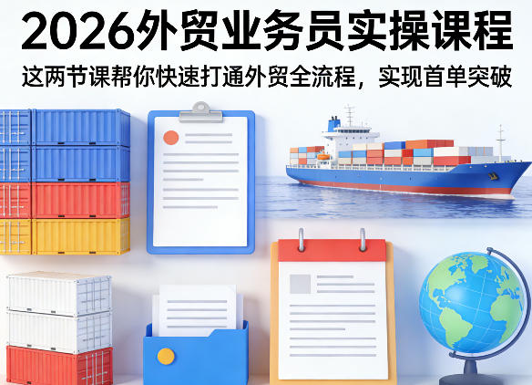 2026外贸业务员实操课程，这两节课帮你快速打通外贸全流程，实现首单突破-源创文化-无心创作