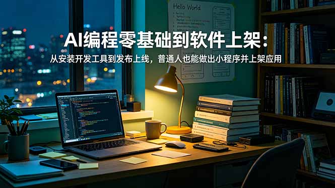 AI编程零基础到软件上架：从安装开发工具到发布上线，普通人也能做出小程序并上架应用商店-源创文化-无心创作
