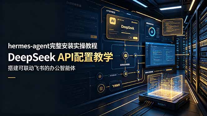 hermes-agent完整安装实操教程，DeepSeek API配置教学，搭建可联动飞书的办公智能体-源创文化-无心创作