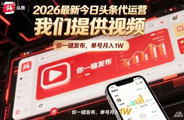 今日头条躺賺模式，你9我1，操作简单，一键发布，单机日入数百，长期合作【揭秘】-源创文化-无心创作