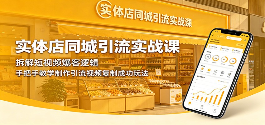 实体店同城引流实战课：拆解短视频爆客逻辑，手把手教学制作引流视频复制成功玩法-源创文化-无心创作