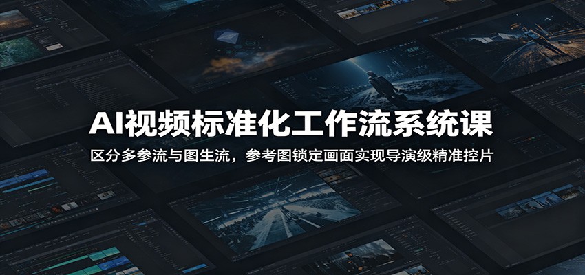 AI视频标准化工作流系统课：区分多参流与图生流，参考图锁定画面实现导演级精准控片-源创文化-无心创作