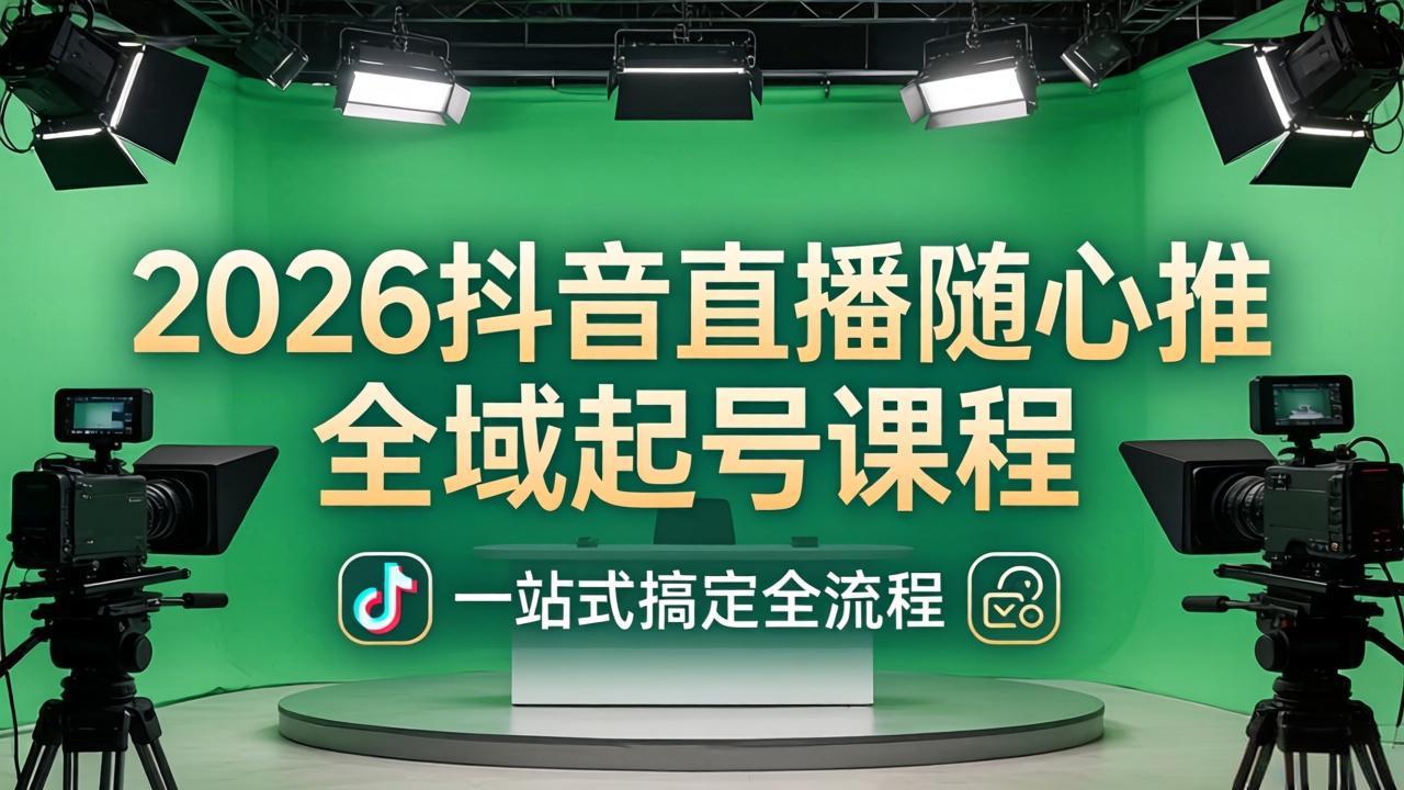 2026抖音直播随心推全域起号课程：一站式搞定直播起号、稳号、放量全流程(更新4月-源创文化-无心创作