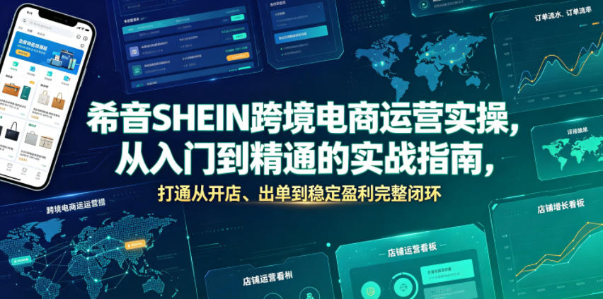 希音SHEIN跨境电商运营实操，从入门到精通的实战指南，打通从开店、出单到稳定盈利完整闭环-源创文化-无心创作
