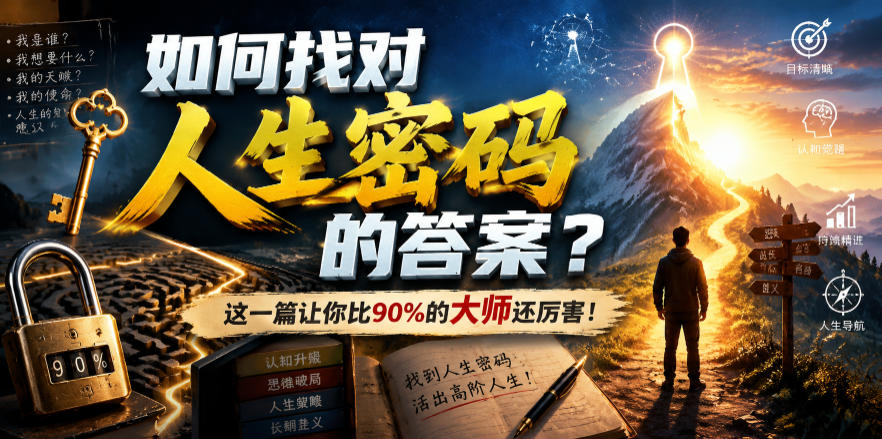 付费文章：如何找对人生密码的答案？这一篇让你比90%的大师还厉害！-源创文化-无心创作