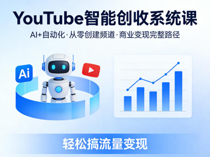 YouTube智能创收系统课，AI+自动化，从零创建YouTube频道并实现商业变现的完整路径，轻松搞流量变现-源创文化-无心创作