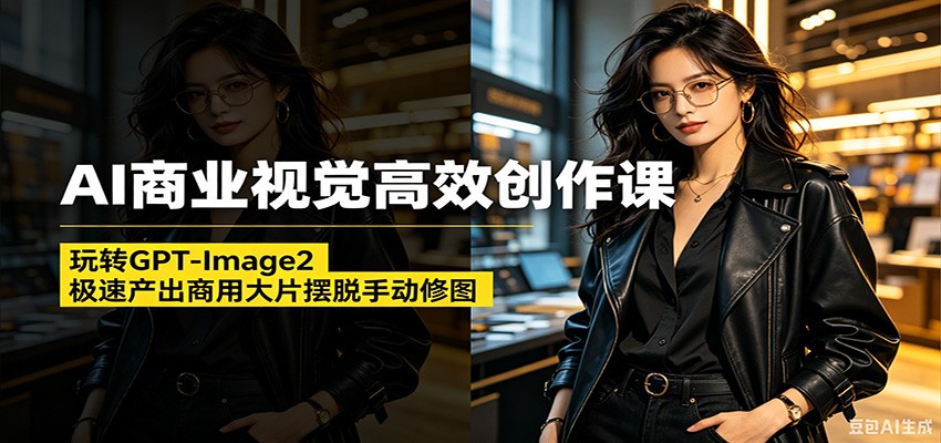 AI商业视觉高效创作课：玩转GPT-Image2，极速产出商用大片摆脱手动修图(更新)-源创文化-无心创作