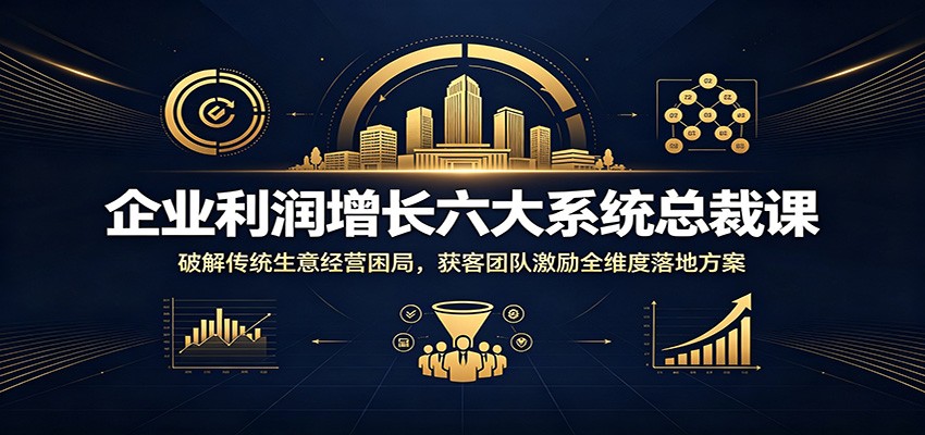 企业利润增长六大系统总裁课：破解传统生意经营困局，获客团队激励全维度落地方案-源创文化-无心创作