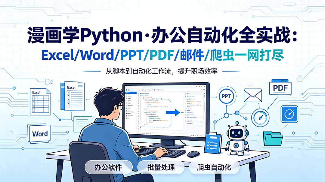 漫画学Python·办公自动化全实战：Excel/Word/PPT/PDF/邮件/爬虫一网打尽-源创文化-无心创作