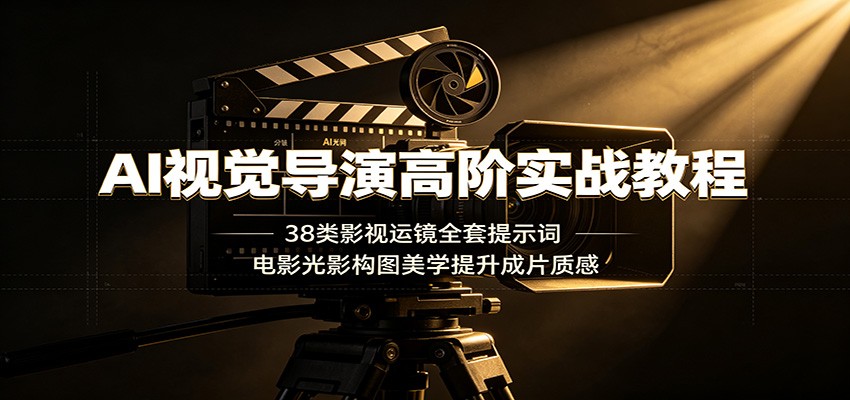 AI视觉导演高阶实战教程：38类影视运镜全套提示词，电影光影构图美学提升成片质感-源创文化-无心创作