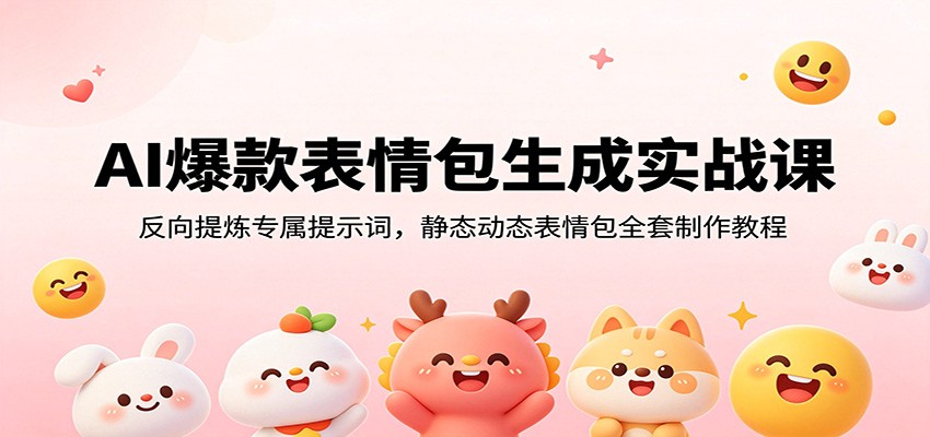 AI爆款表情包生成实战课：反向提炼专属提示词，静态动态表情包全套制作教程-源创文化-无心创作