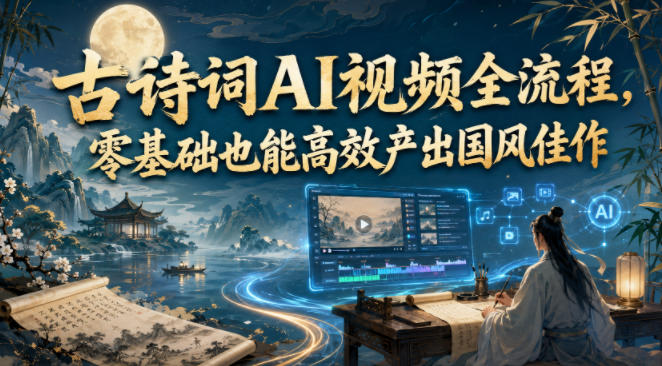 古诗词AI视频全流程，零基础也能高效产出国风佳作-源创文化-无心创作