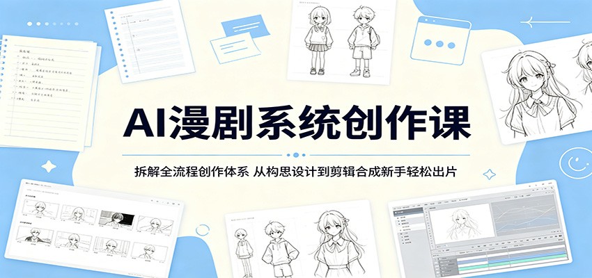 AI漫剧系统创作课：拆解全流程创作体系，从构思设计到剪辑合成新手轻松出片-源创文化-无心创作