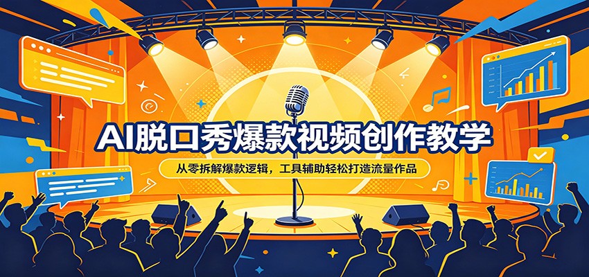 AI脱口秀爆款视频创作教学：从零拆解爆款逻辑，工具辅助轻松打造流量作品-源创文化-无心创作
