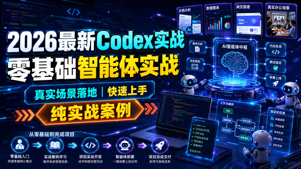 2026最新Codex实战零基础智能体实战，真实场景落地，快速上手，纯实战案例-源创文化-无心创作