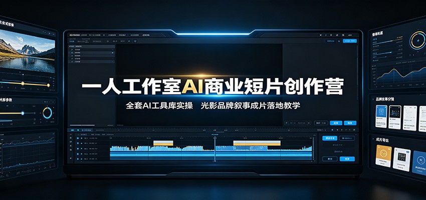 一人工作室AI商业短片创作营:全套AI工具库实操,光影品牌叙事成片落地教学-源创文化-无心创作