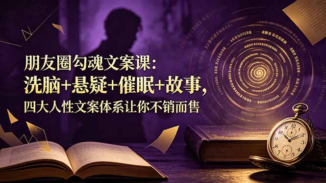 朋友圈勾魂文案课:洗脑+悬疑+催眠+故事,四大人性文案体系让你不销而售-源创文化-无心创作