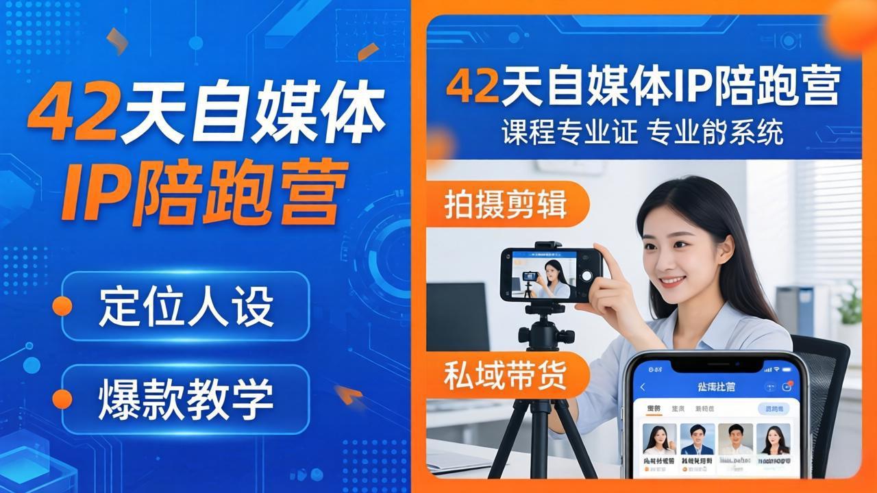 42天自媒体IP陪跑营-26年4月19更新：定位人设爆款全教学，拍摄剪辑私域带货一站式落地-源创文化-无心创作