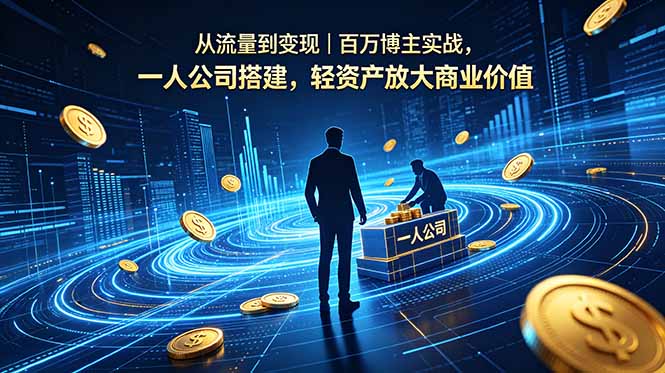从流量到变现｜百万博主实战，一人公司搭建，轻资产放大商业价值-源创文化-无心创作
