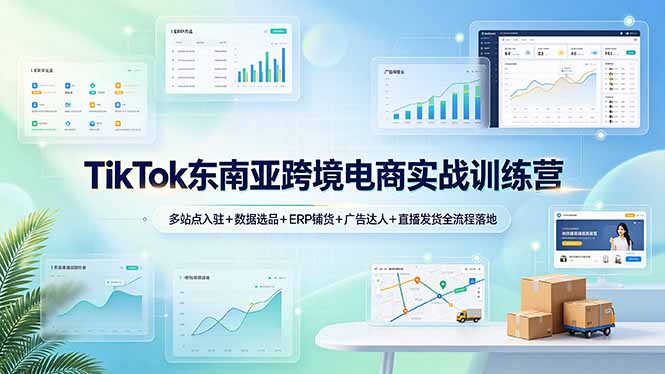 TikTok东南亚跨境电商实战训练营：多站点入驻+数据选品+ERP铺货+广告达人+直播发货全流程落地-源创文化-无心创作