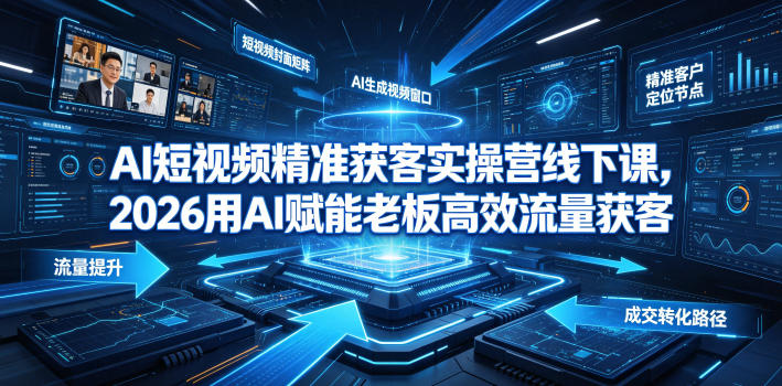 AI短视频精准获客实操营6月10-14号线下课，2026用AI赋能老板高效流量获客-源创文化-无心创作