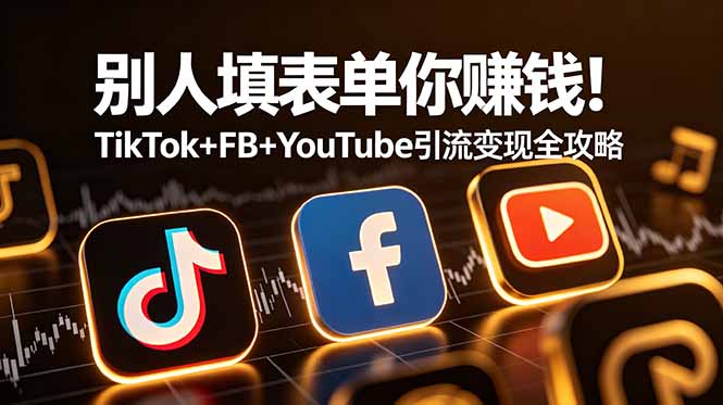 别人填表单你赚钱!TikTok+FB+YouTube 引流变现全攻略【原创双语字幕】-源创文化-无心创作