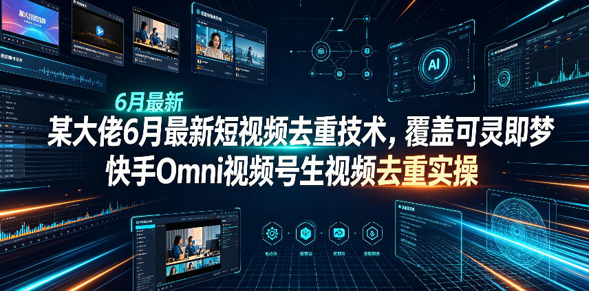 某大佬6月最新短视频去重技术，覆盖可灵即梦快手Omni视频号生视频去重实操-源创文化-无心创作