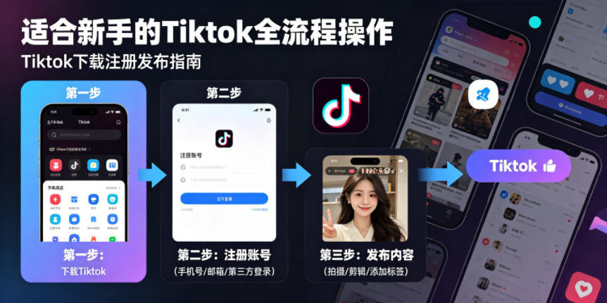 Tiktok下载注册发布，适合新手的Tiktok全流程操作-源创文化-无心创作