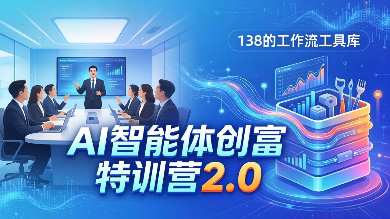 AI智能体创富训练营2.0：3天闭门直播+视频课+工具库，从0到1搭建智能体附138个工作流-源创文化-无心创作