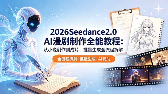2026Seedance2.0 AI制作全能教程：从小说创作到成片，批量生成全流程拆解-源创文化-无心创作