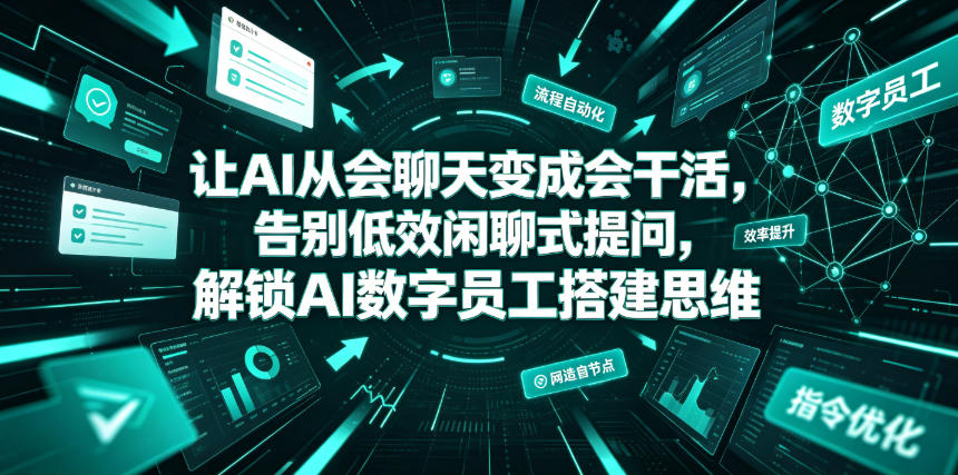 让AI从会聊天变成会干活，告别低效闲聊式提问，解锁AI数字员工搭建思维-源创文化-无心创作