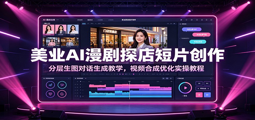 美业AI漫剧探店短片创作：分层生图对话生成教学，视频合成优化实操教程-源创文化-无心创作