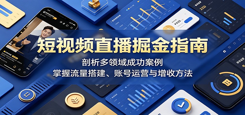 短视频直播掘金指南：剖析多领域成功案例，掌握流量搭建、账号运营与增收方法-源创文化-无心创作