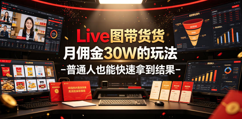 Live图带货月佣金30W的玩法-普通人也能快速拿到结果-源创文化-无心创作