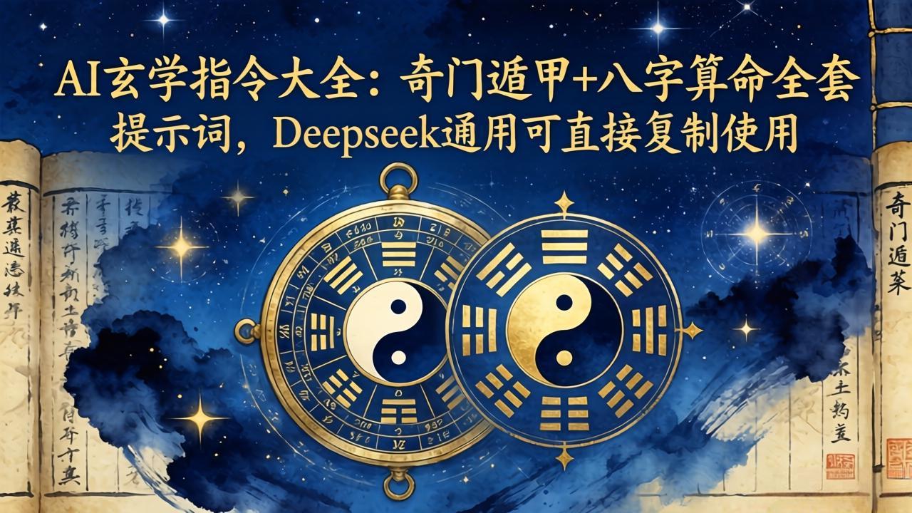 AI玄学指令大全：奇门遁甲+八字算命全套提示词，Deepseek通用可直接复制使用-源创文化-无心创作