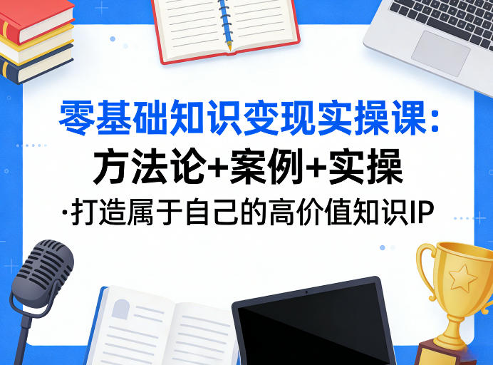 零基础知识变现实操课，方法论+案例+实操，打造属于自己的高价值知识IP-源创文化-无心创作