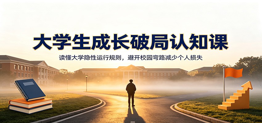 大学生成长破局认知课：读懂大学隐性运行规则，避开校园弯路减少个人损失-源创文化-无心创作