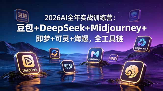 2026AI全年实战训练营：豆包+DeepSeek+Midjourney+即梦+可灵+海螺，全工具链-源创文化-无心创作