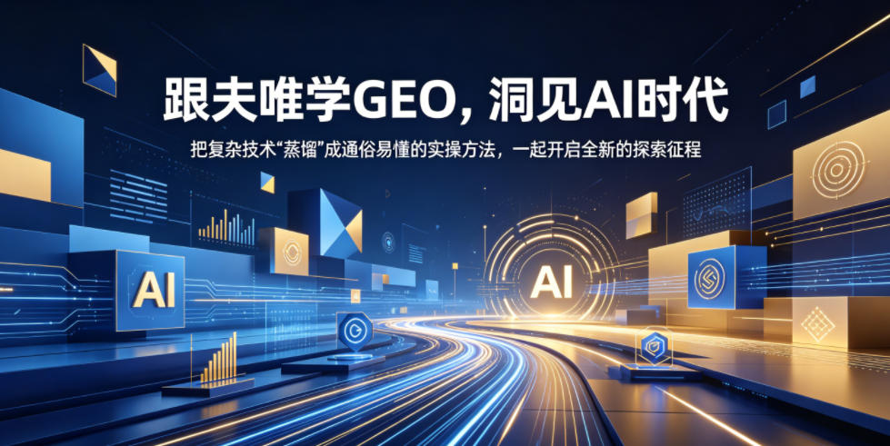 跟夫唯学GEO，洞见AI时代，把复杂技术“蒸馏”成通俗易懂的实操方法，一起开启全新的探索征程-源创文化-无心创作