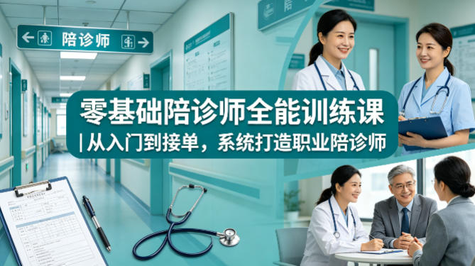 零基础陪诊师全能训练课｜从入门到接单，系统打造职业陪诊师-源创文化-无心创作