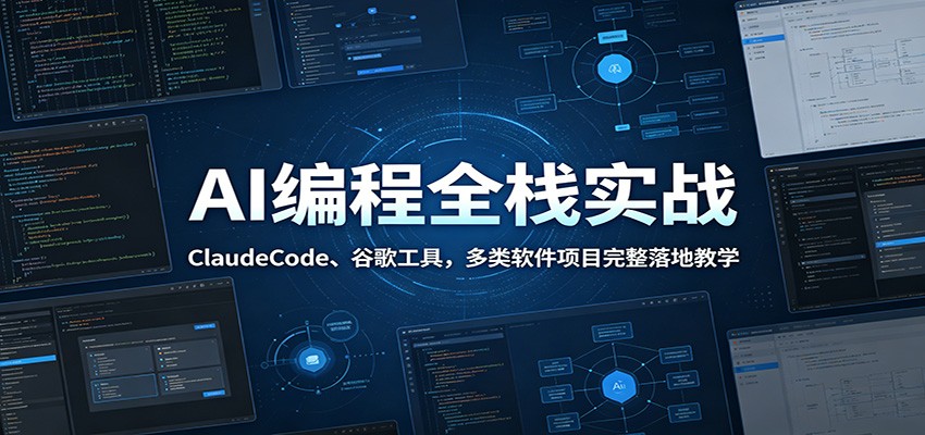AI编程全栈实战:ClaudeCode、谷歌工具,多类软件项目完整落地教学-源创文化-无心创作