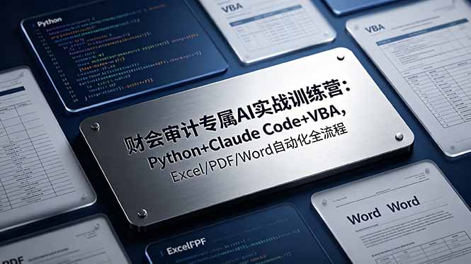 财会审计专属 AI实战训练营：Python+Claude Code+VBA，Excel/PDF/Word自动化全流程-源创文化-无心创作