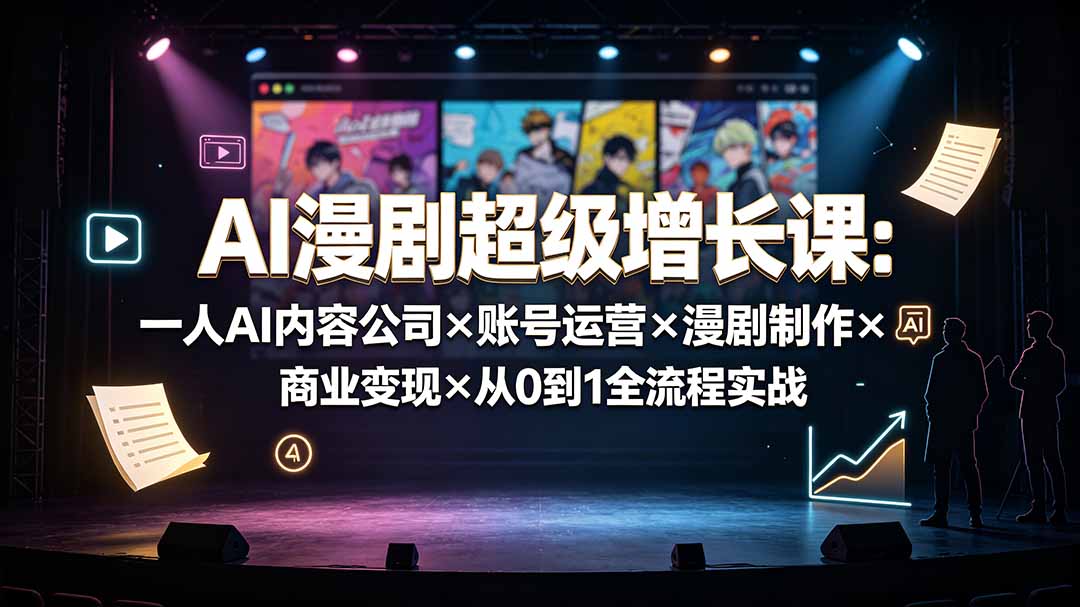 AI漫剧超级增长课：一人AI内容公司×账号运营×漫剧制作×商业变现×从0到1全流程实战-源创文化-无心创作
