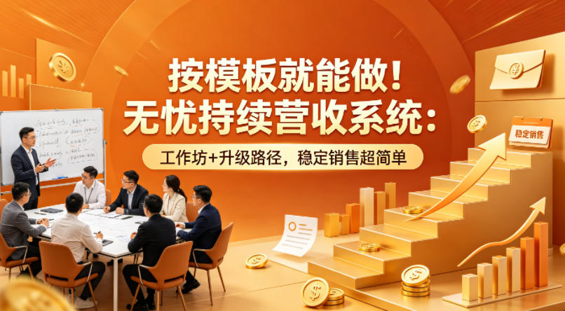 按模板就能做！无忧持续营收系统：工作坊+升级路径，稳定销售超简单【原创双语字幕】-源创文化-无心创作