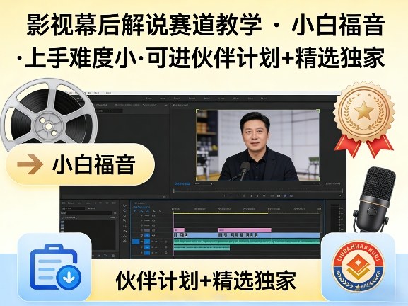 某大佬的影视幕后解说赛道教学，小白福音，上手难度小，可进伙伴计划+精选独家-源创文化-无心创作